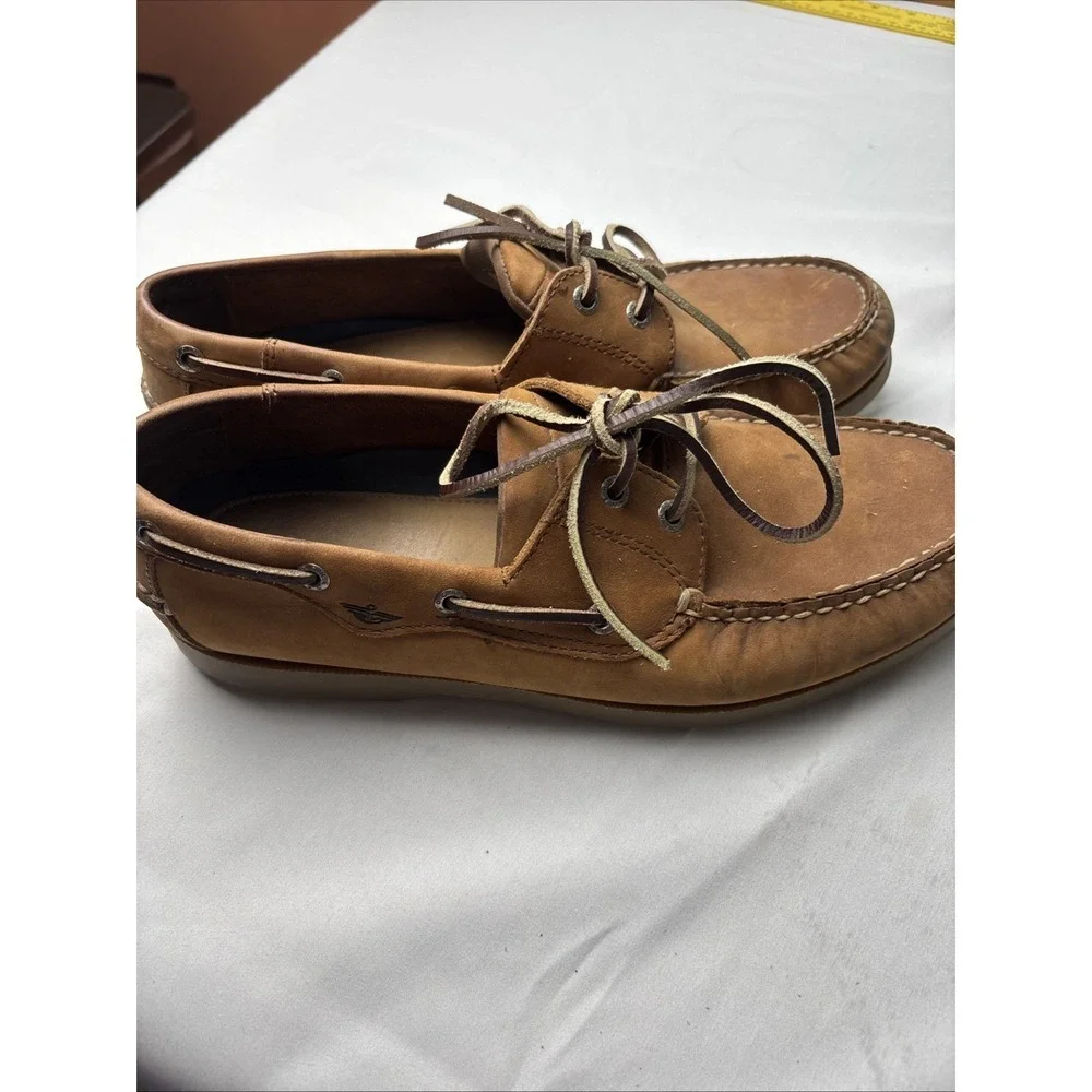 DOCKERS Leather Boat Deck Shoes Mens 10.5M Brown TopSiders90-1443 Castaway